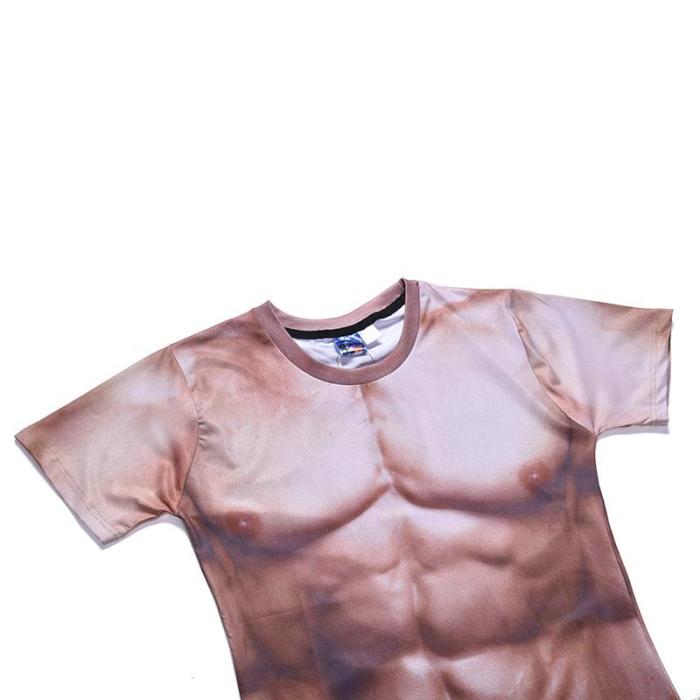 Muscle Printed Casual Short Sleeve T-shirt