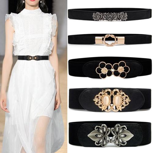 Fashion Elastic cummerbunds black solid Stretch waistband for women dress accessories Adornment waist belt Wide Belts For Female