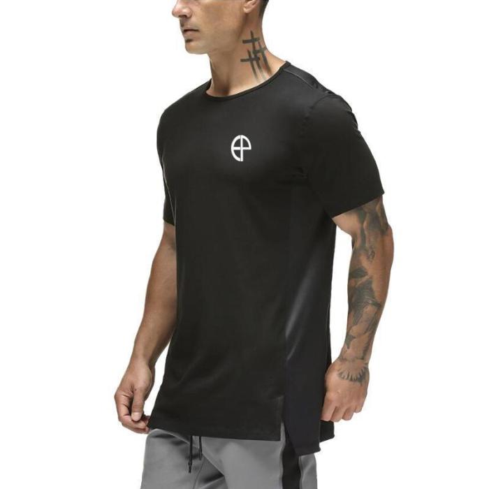 Quick-Drying Slim Split Hem T-Shirt Camo/Black