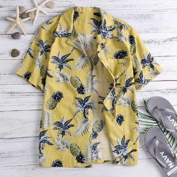 Summer Hawaiian Tropical Beach Man Floral Shirts