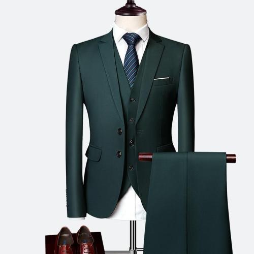 Jacket + Pant + Vest New Men Formal Business Slim Suits Wedding Dress 3 piece party Suit Blazers Coat Trousers Waistcoat