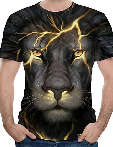 Men Street Chic Color Block 3D Graphic Print T Shirt