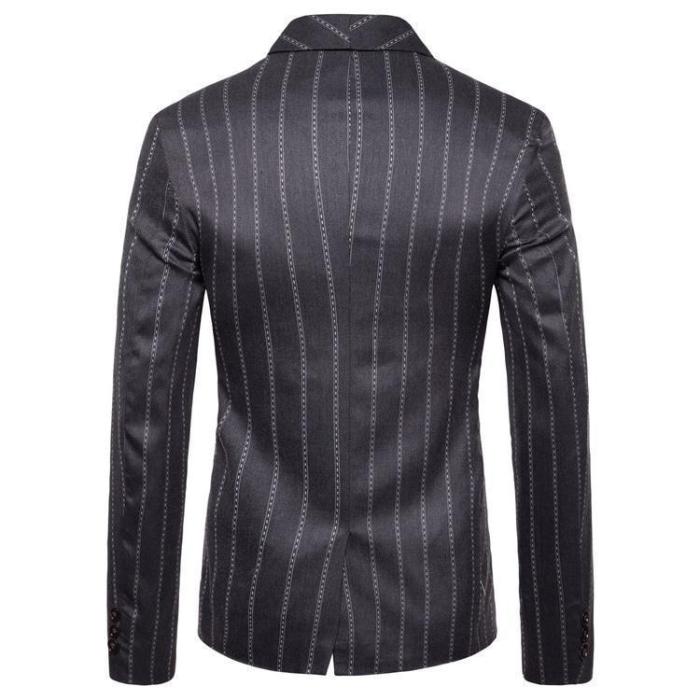 Casual Simple Stripe Packet Slim Suit Coat