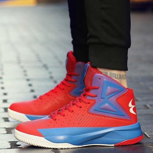 Lace-up anti-skid wear-resistant thick-soled high-top basketball shoes sneakers