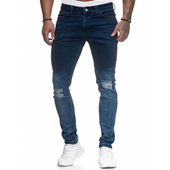 Gradient Ripped Holes Jeans
