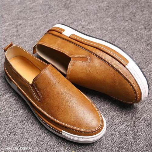 Fashion Youth Business Casual Plain Leather Mens Shoes