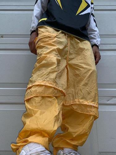 Yellow casual loose mens trousers TT010