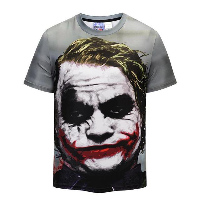 Zombie Clown Printed Round Neck Short Sleeve T-shirt