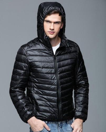 Winter warm Feather Jacket Man Ultralight  Coat Hooded 90% White Duck Waterproof  Jacket Outwear Parkas