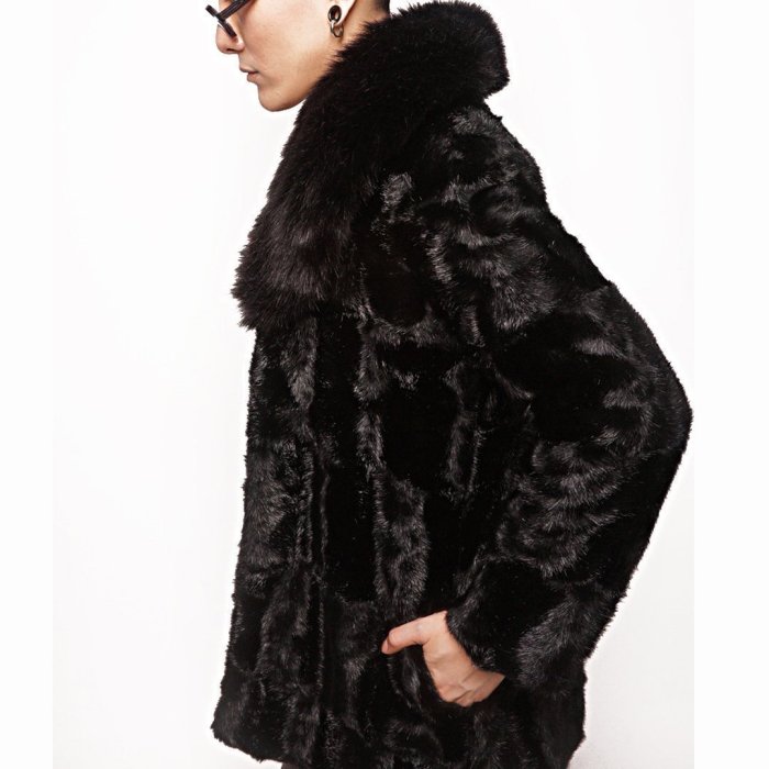 Men's Faux Mink Fur   Overcoat