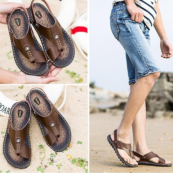 Mens Clip Toe Flat Casual Sandals Beach Slippers