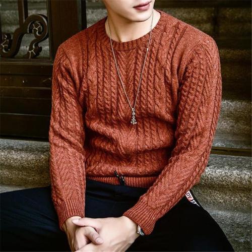 Fashion Mens Round Neck Long Sleeve Sweater