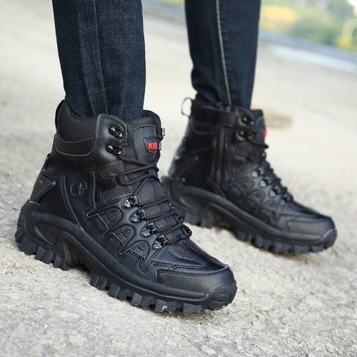 2020 Men's Military Boot Combat Mens Ankle Boot Tactical Army Boot Male Shoes Work Safety Shoes Motocycle Boots Big Size 39-46