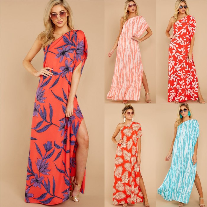 2020 Newest Dress Summer Woman Dresses Floral Print Split Floor-Length Asymmetrical Boho Beach High Waist Woman Dress