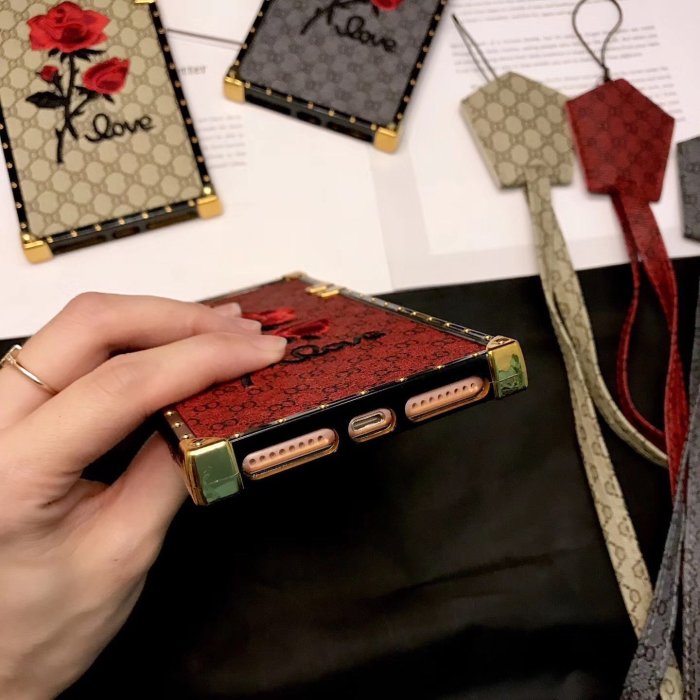 Luxury Flower Embroidery Anti-knock Hard PC Case For iPhone X 8 7 6