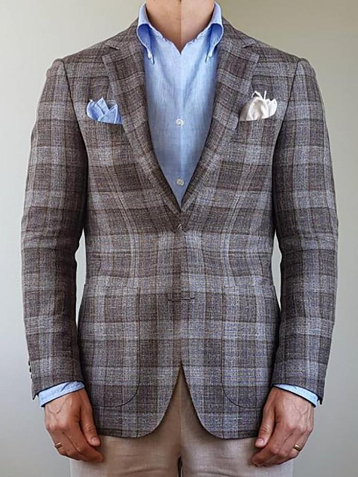 Classic men's plaid blazer