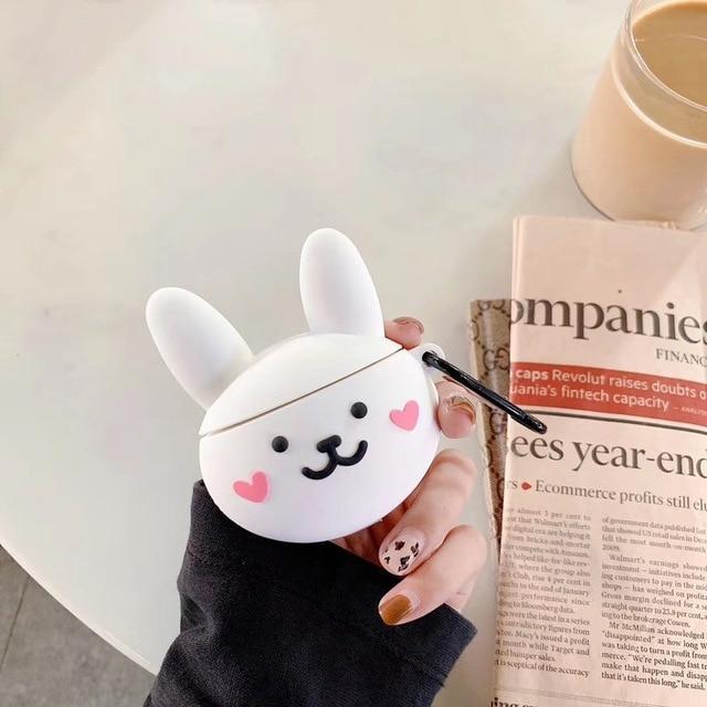 Kawaii Rabbit AirPods Pro Case 3D Silicone Shockproof Cover