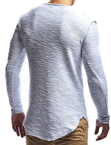 Men Daily Solid Colored Round Neck Sports Basic Slim T-shirt