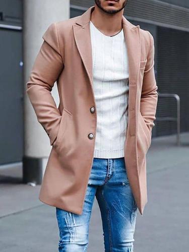 Solid color casual slim men's coat