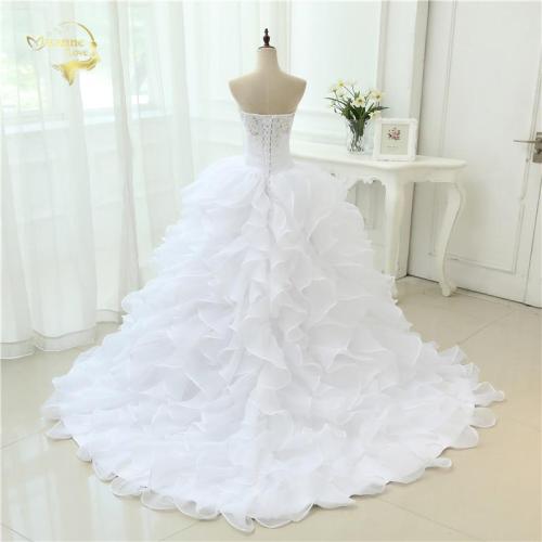Fashion A Line Vestidos De Noiva Applique With Beading Robe De Mariage Bridal Gown Ruffles Wedding Dresses 2020 Casamento YN3300