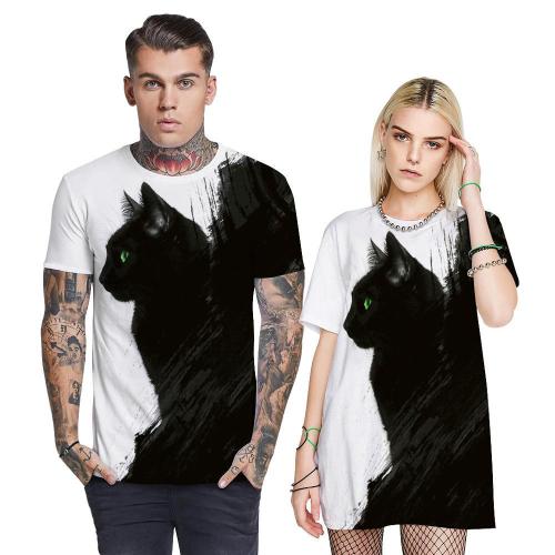 3D Cat Printed Funny Men T-shirt Loose Casual Novelty Short Sleeve Tees Top