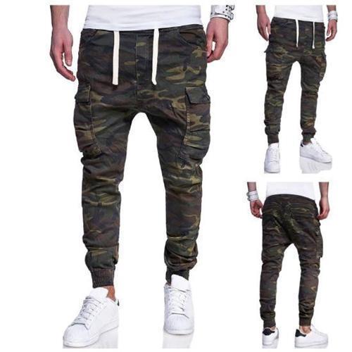 Fashion Elastic Waist Camouflage Packets Pants