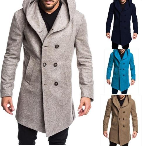 ZOGAA Autumn Winter Mens Long Trench Coat Fashion Boutique Wool Coats Brand Male Slim Woolen Windbreaker Jacket Plus Size S-3XL