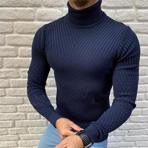 Basis Soild Color High Collar Knit Sweaters