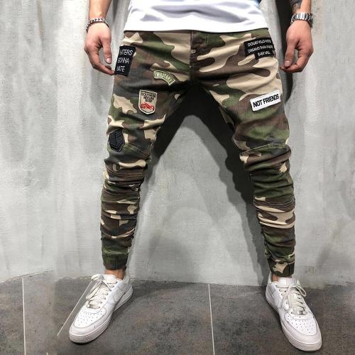 Camouflage Tight Zipper Jeans