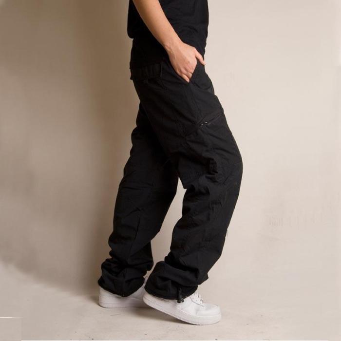 Casual Winter Floss Padded Plain Multiple Packets Pants