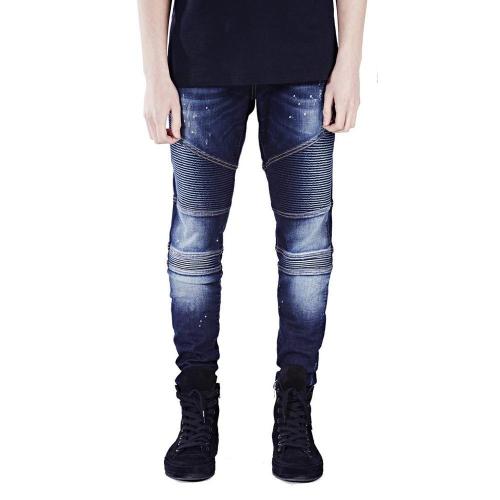 Casual Zipper Solid Mid Waist Jeans