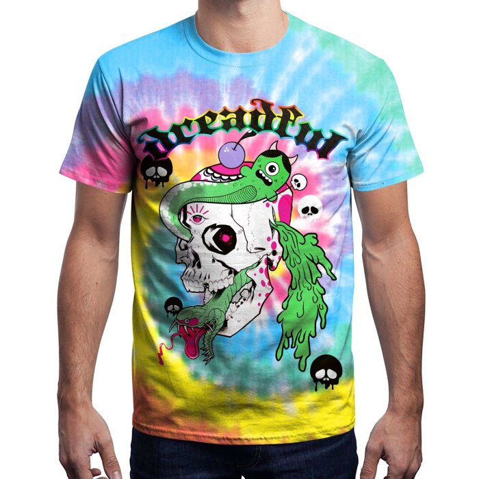 Hip-hop Punk Skull Printed Round Neck Pullover Short Sleeve T-shirt