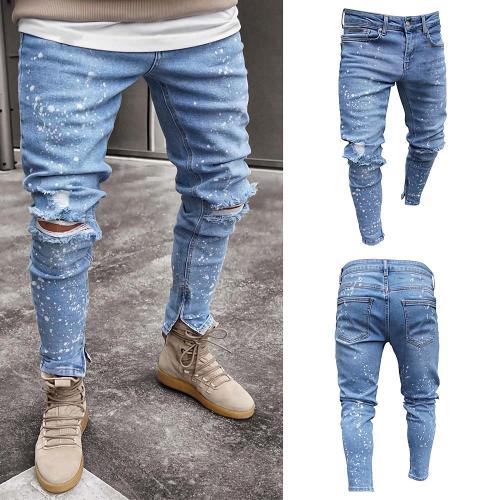 Casual Snowflake Point Tight Jeans
