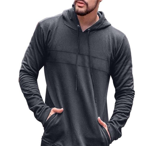 Fashion Casual Sport Loose Solid Color Long Sleeve Men Hoodie