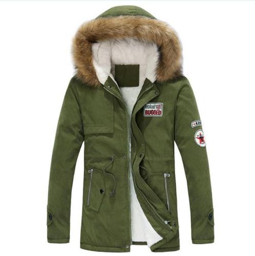 2020 Winter New Style Fleece Warm Men's Coat Parka Thick Warm Fur Collar Jacket Men Fit Comfortable Long Cotton Hooded Parka Men