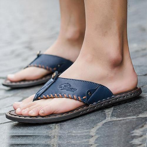 Mens Fashion Microfiber Clip Toe Slippers Flip Flops
