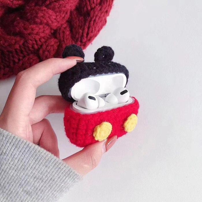 Winter Warm Plush Cartoon Mouse AirPods Pro Case Shock Proof Cover