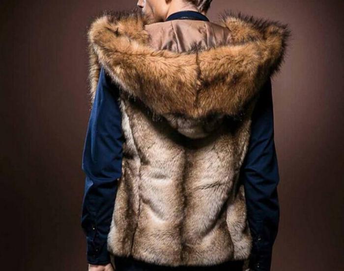 Casual Winter Plain Fur Thick Vest Coat