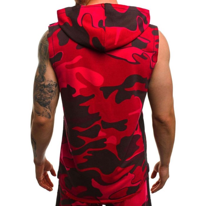 2019 New Arrival Hoodies Camouflage Vest Fitness Clothes Bodybuilding Tank Top Men Sleeveless Sporting Shirt Casual Waistcoat