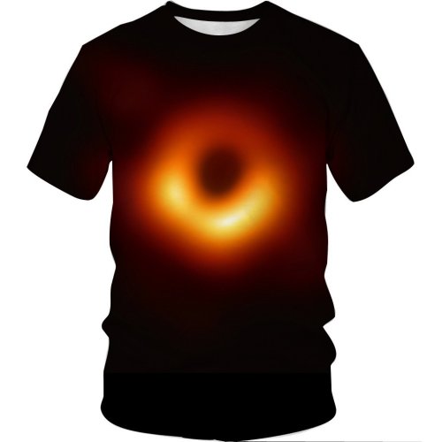 Black Hole Print Summer Casual Short SleeveT-shirt