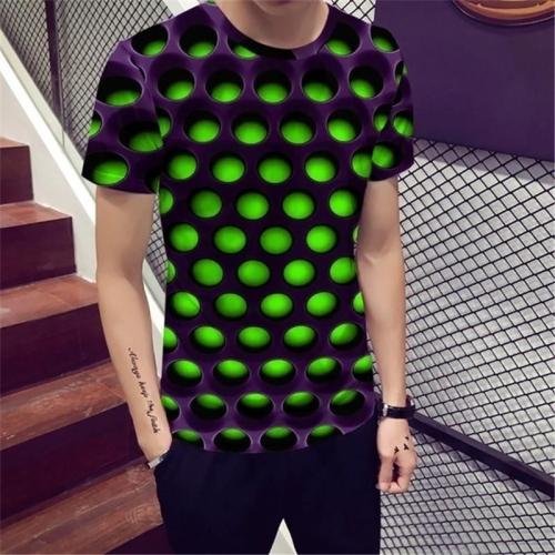 Summer Men Funny 3D T-Shirt Colorful Print Casual Short Sleeve Tee Tops
