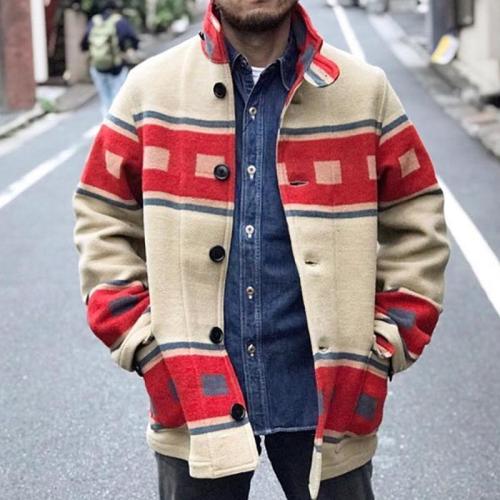 Men's colorblock single row new jacket
