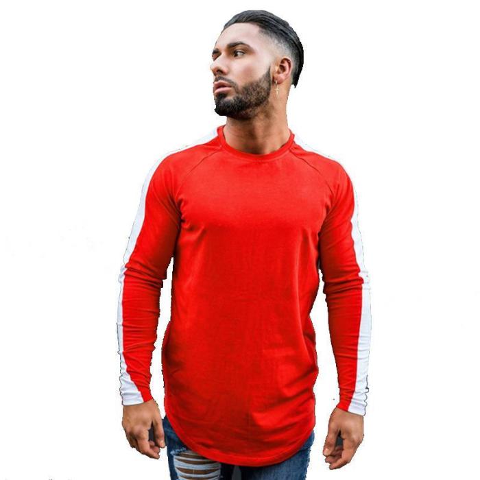 Men's  Slim Casual Long-Sleeved Pullover T-shirt