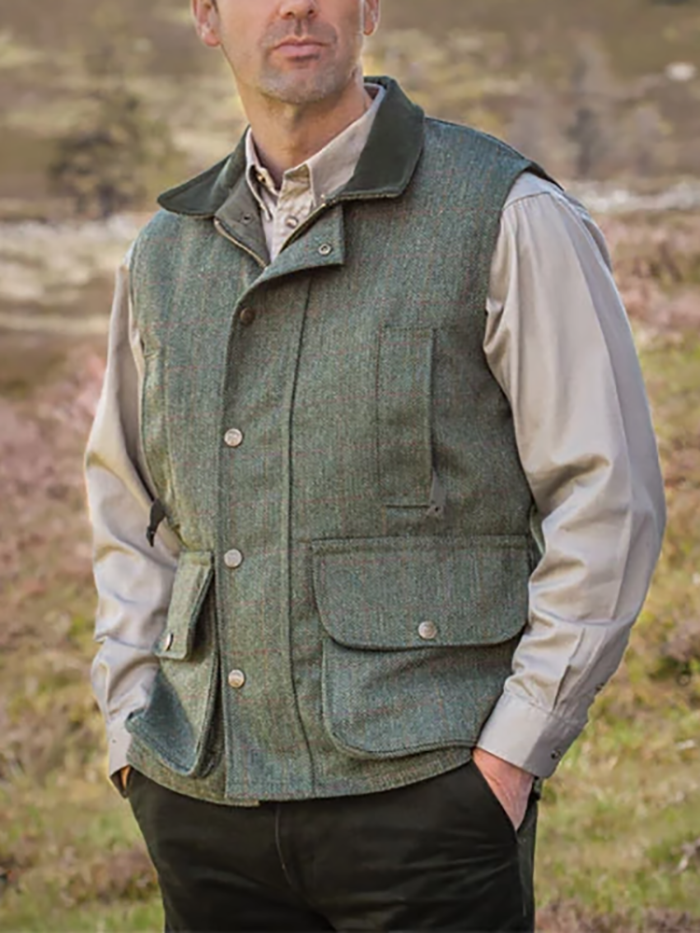 Men's fashion multi-pocket solid color vest
