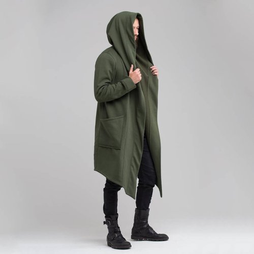 Solid Color Long Sleeve Military Style Coat/Windbreaker