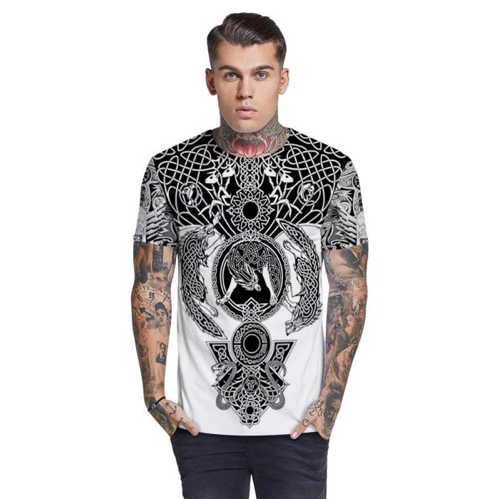 3D Viking Myth Printed Funny Men T-shirt Loose Casual Novelty Short Sleeve Tees Top