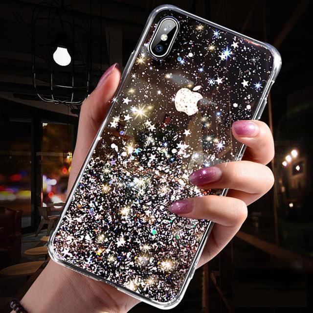 Luxury Bling Sequins Star Glitter Phone Case For iphone X XR XS MAX 6 6S 7 7Plus 8 Plus