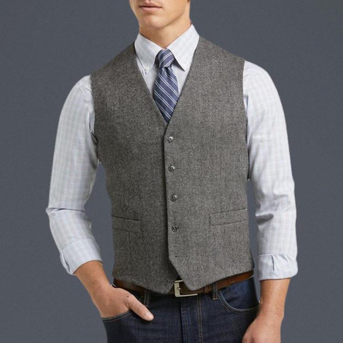 Men's Casual Fashion Solid Color Vest
