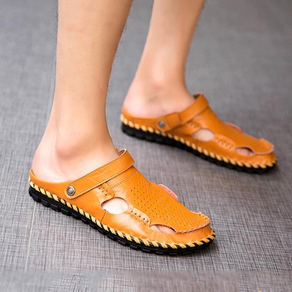 Men's Casual Flat Beach Shoes Slip-on Sandals