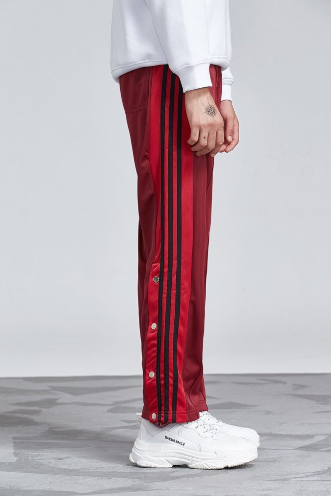 Fashion Loose Elastic Waist Long Stripe Slit  Pants